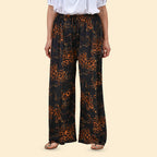 TAMSY Leopard Pattern One Size Collection Trousers (Size 10-18) - Black