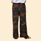 TAMSY Leopard Pattern One Size Collection Trousers (Size 10-18) - Black