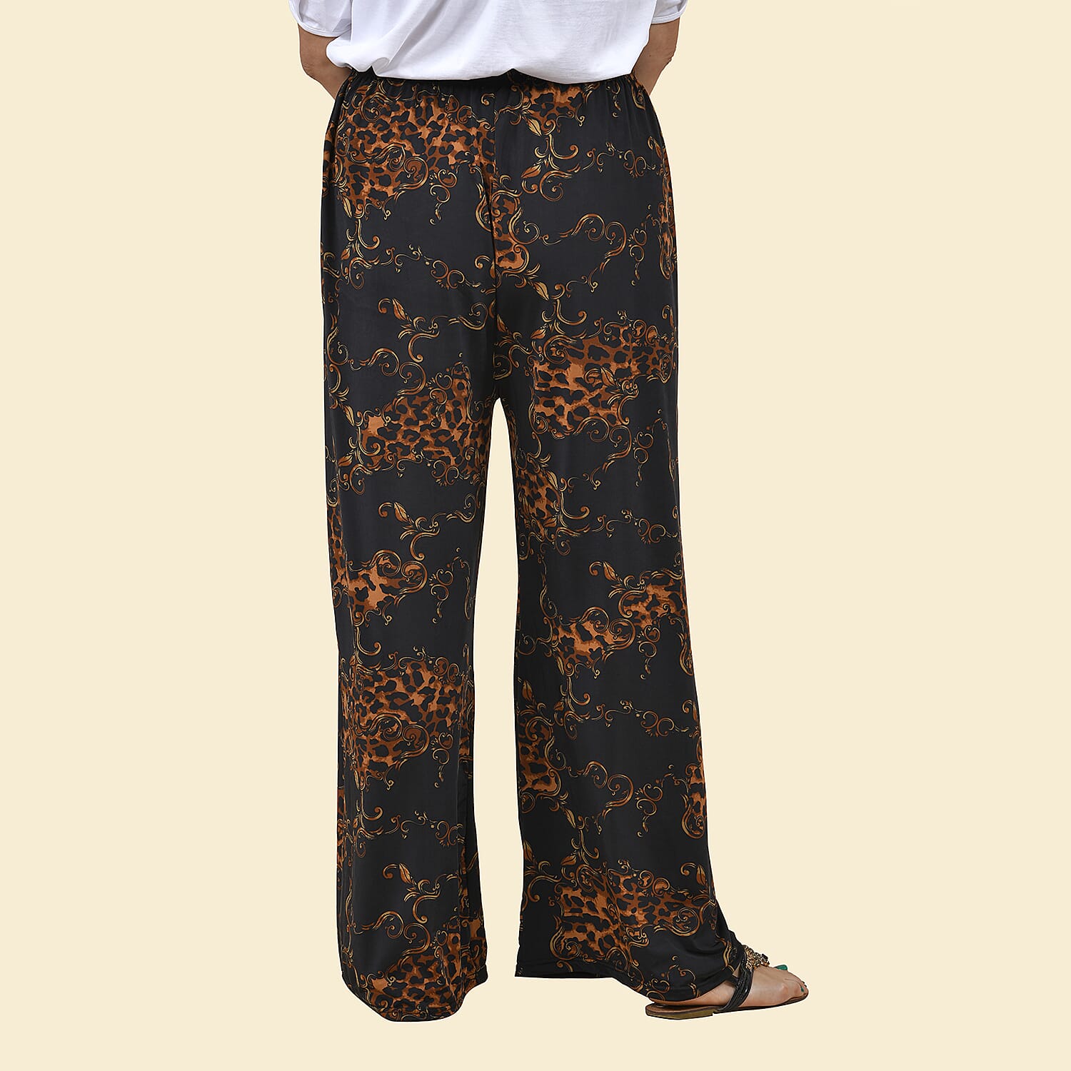 TAMSY Leopard Pattern One Size Collection Trousers - Black 8860796 2