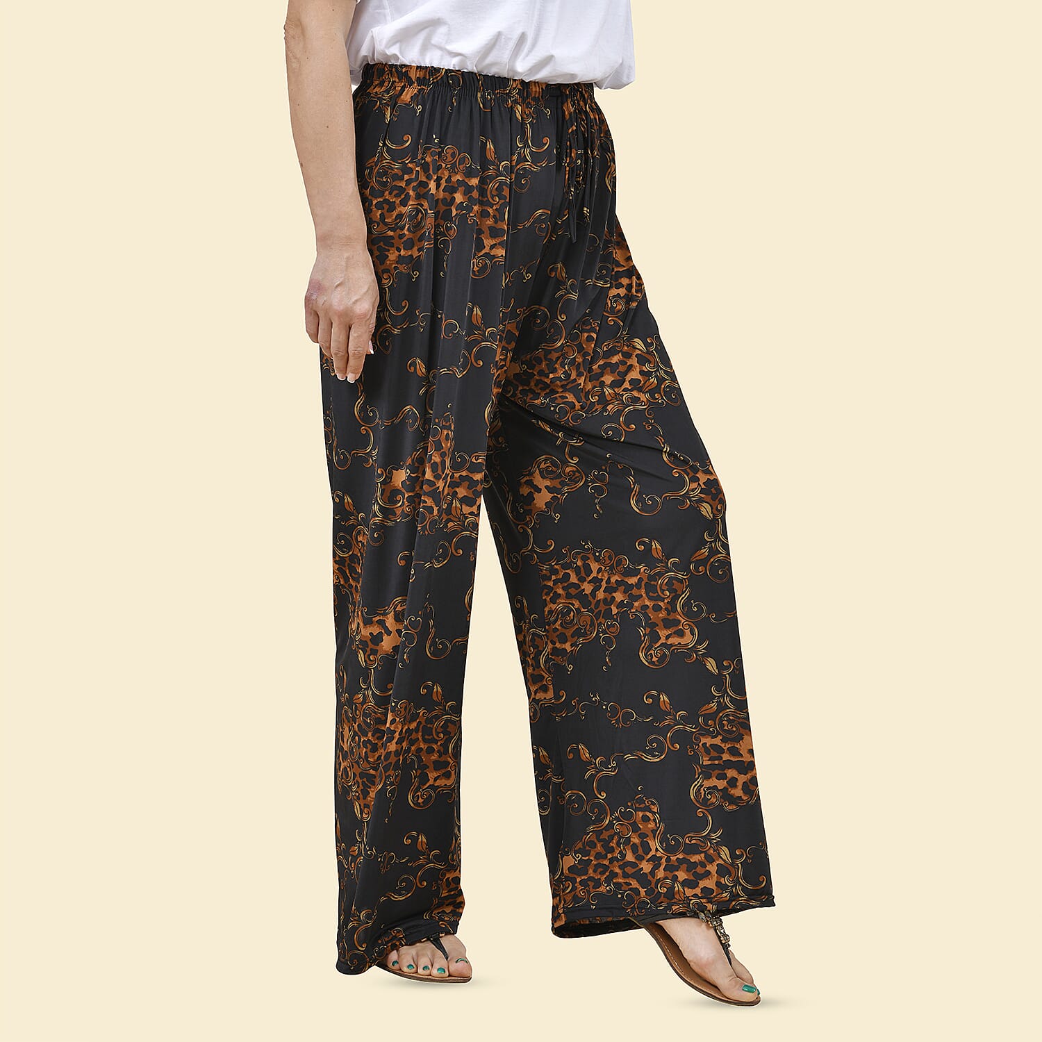 TAMSY Leopard Pattern One Size Collection Trousers - Black 8860796 3