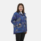 TAMSY Leopard Pattern Padded Long Sleeves Coat (Size M,12-14)- Blue