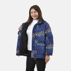TAMSY Leopard Pattern Padded Long Sleeves Coat (Size M,12-14)- Blue