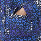 TAMSY Leopard Pattern Padded Long Sleeves Coat (Size M,12-14)- Blue