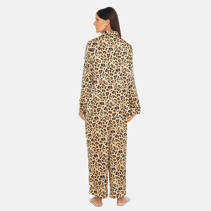 TAMSY Leopard Pattern Super-Soft Women's Nightwear Set - Gold 7173354 2