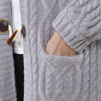 TAMSY Long Cardigan with Buttons (Size 8-22) - Light Grey