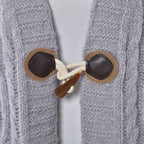 TAMSY Long Cardigan with Buttons (Size 8-22) - Light Grey