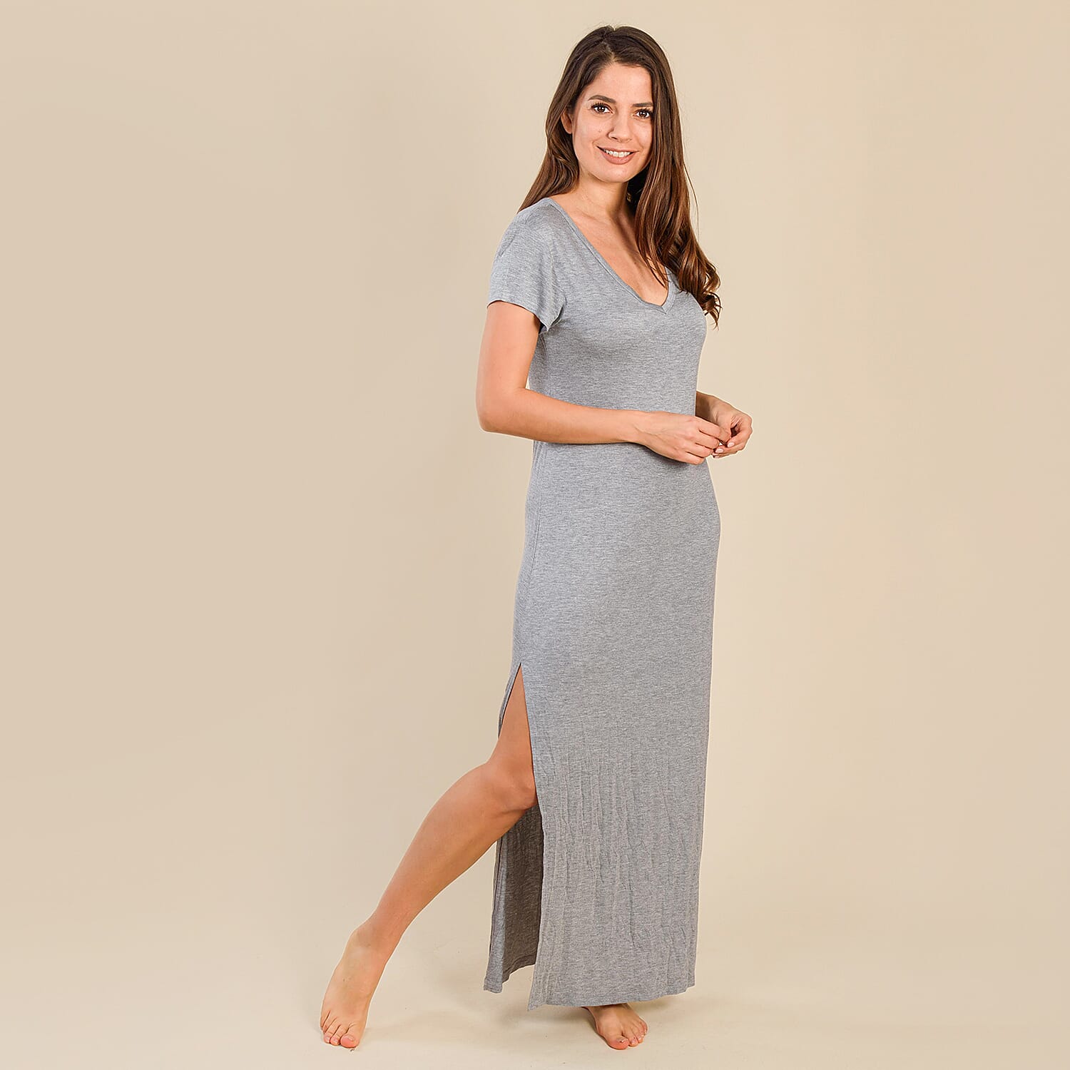 TAMSY Long Nightdress for Women - Grey 7345692 0