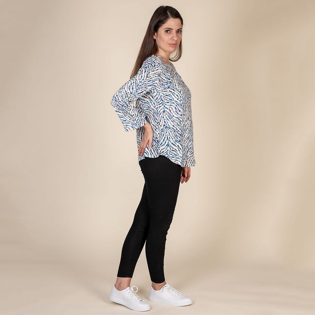 TAMSY 100% Viscose Multi Heart Pattern Top (Size XL,20-22) - Multi