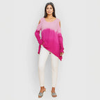 TAMSY 100% Viscose Ombre Pattern Top (Size L, 16-18) - Pink