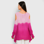 TAMSY 100% Viscose Ombre Pattern Top (Size L, 16-18) - Pink