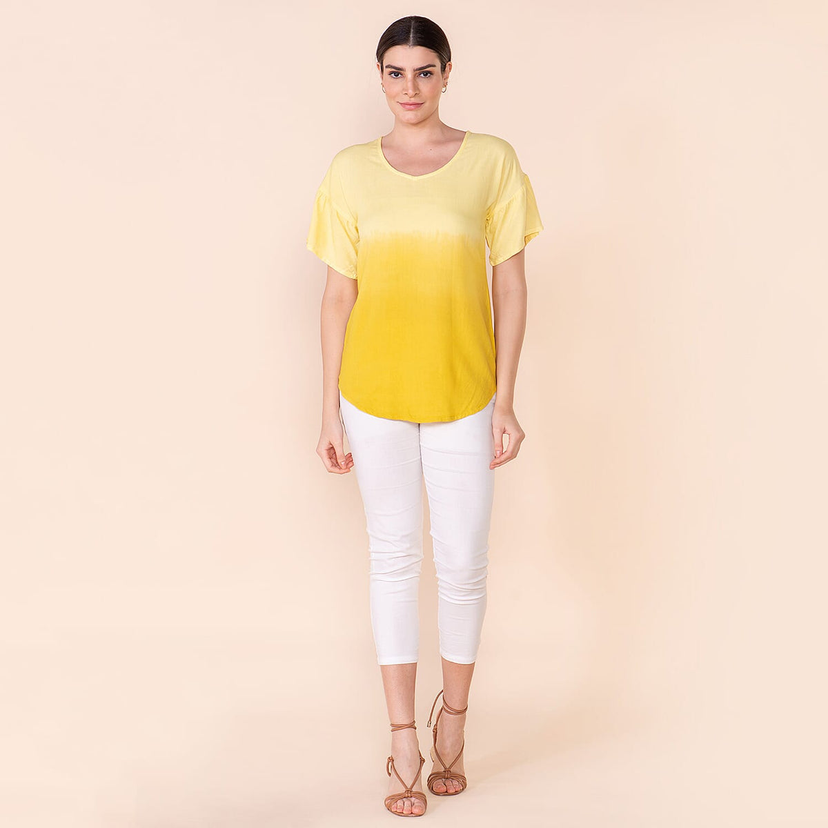 TAMSY Ombre Pattern Short Sleeve Women's Top 7584750 0