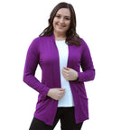 TAMSY Jersey Cardigan with Pockets (Size 10) - Purple