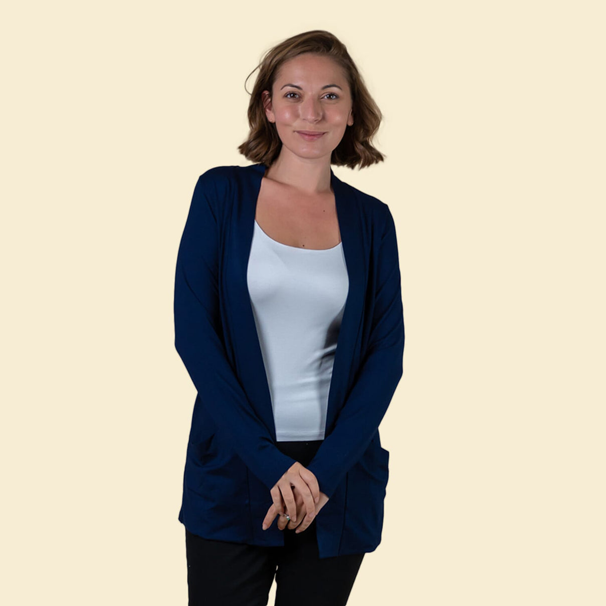 TAMSY Open-Front Women's Cardigan - Navy 3863299 0