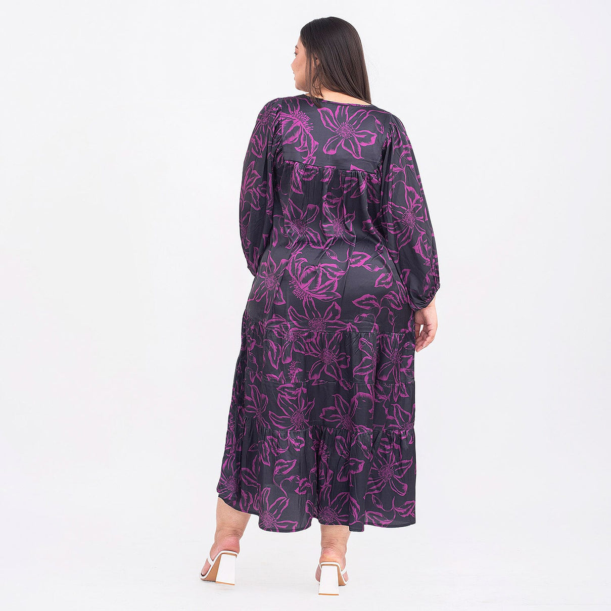 TAMSY Passion Leaf Print Tiered Midi Dress 7140984 2