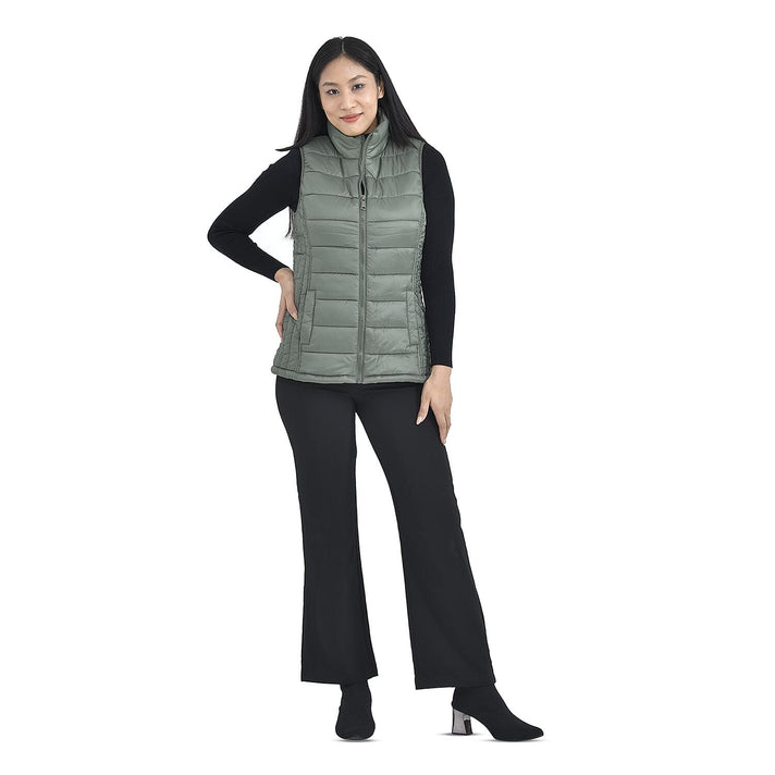 TAMSY Padded Gilet with 2 Side Zippered Pockets  - Kelp 3888781 1