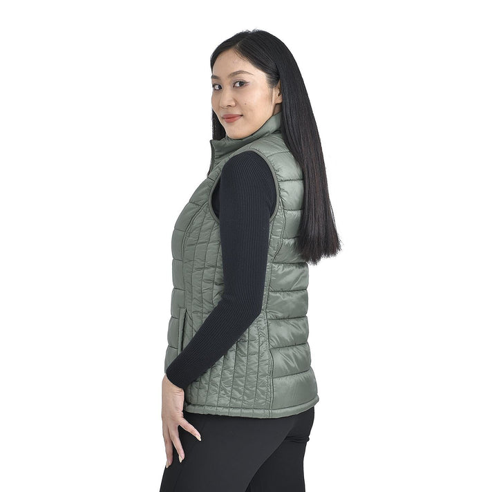 TAMSY Padded Gilet with 2 Side Zippered Pockets  - Kelp 3888781 2