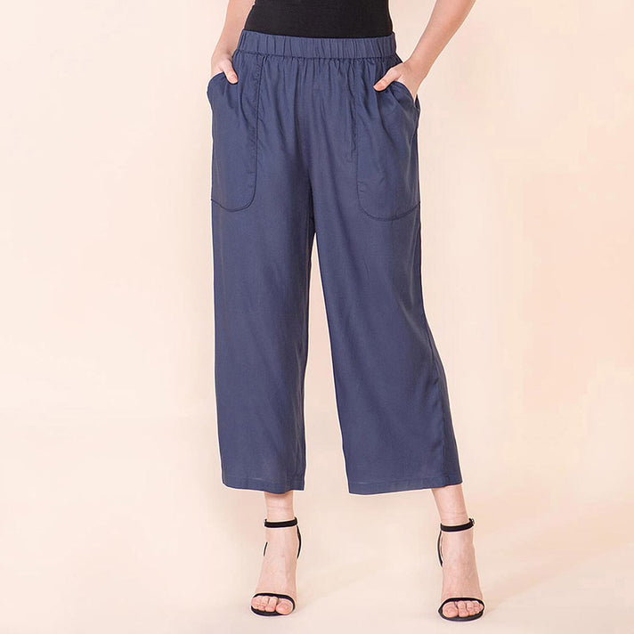 TAMSY Plain Palazzo - Navy Blue 7604236 1