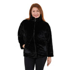 TAMSY Faux Fur Coat (Size M, 12-14)  - Black