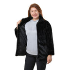 TAMSY Faux Fur Coat (Size M, 12-14)  - Black