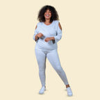 TAMSY Womens Marl Trouser (Size - 12) - Light Grey
