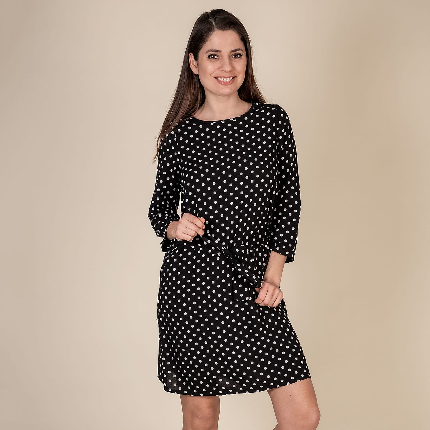 TAMSY Polka Dot Pattern Women's Dress - Black 3880377 0