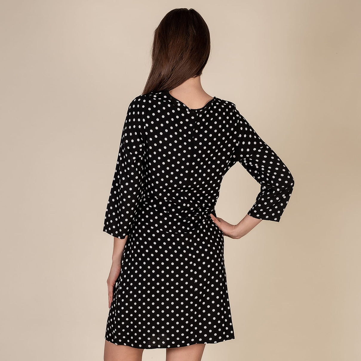 TAMSY Polka Dot Pattern Women's Dress - Black 3880377 1