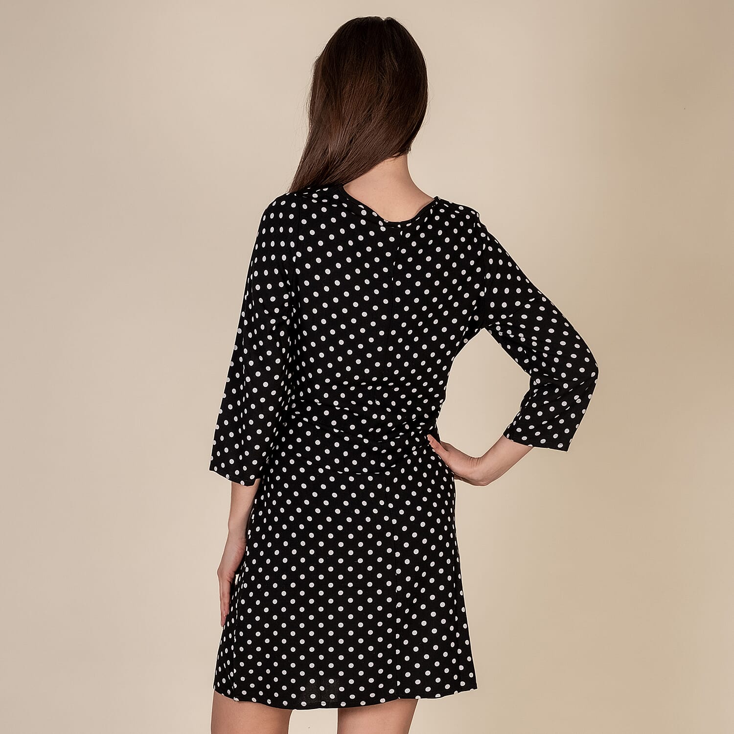 TAMSY Polka Dot Pattern Women's Dress - Black 3880377 1