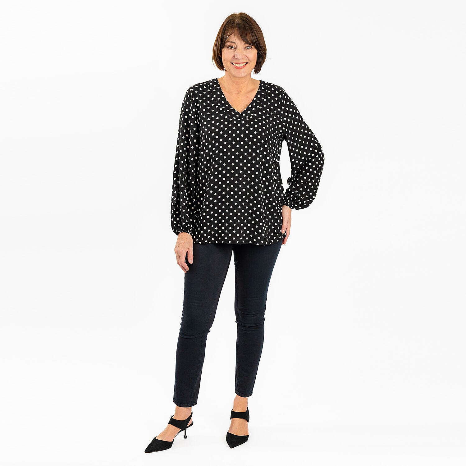 TAMSY Polka Dots  Top  - Black 3880291 0