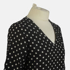 TAMSY Polka Dots 100% Viscose Top (Size XL,20-22) - Black