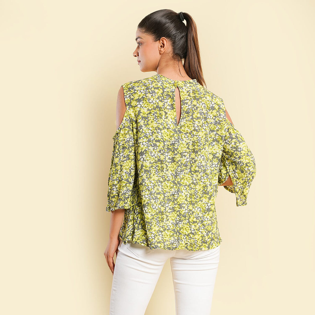 TAMSY Printed Cold Shoulder Women's Top 7625044 2