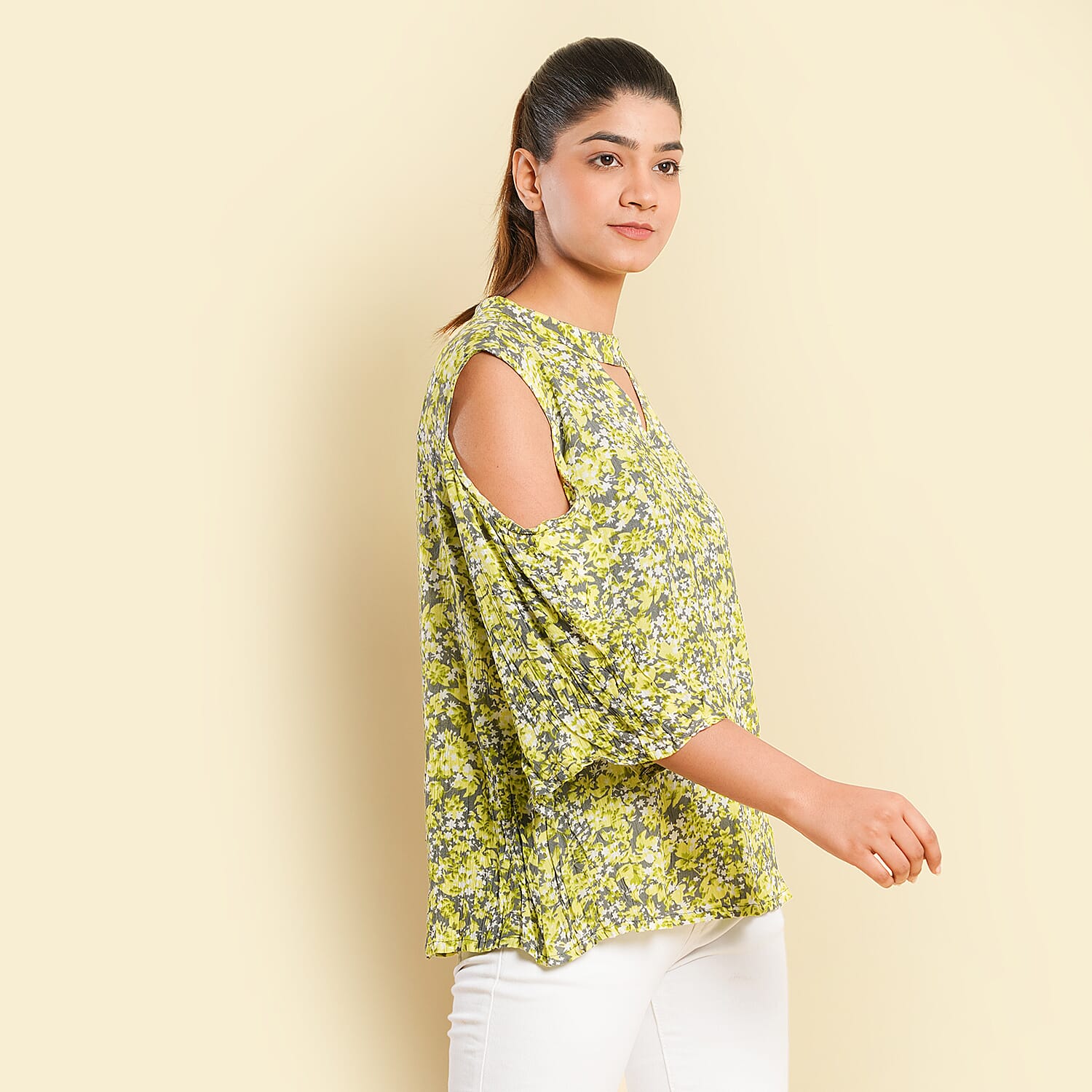 TAMSY Printed Cold Shoulder Women's Top 7625044 3