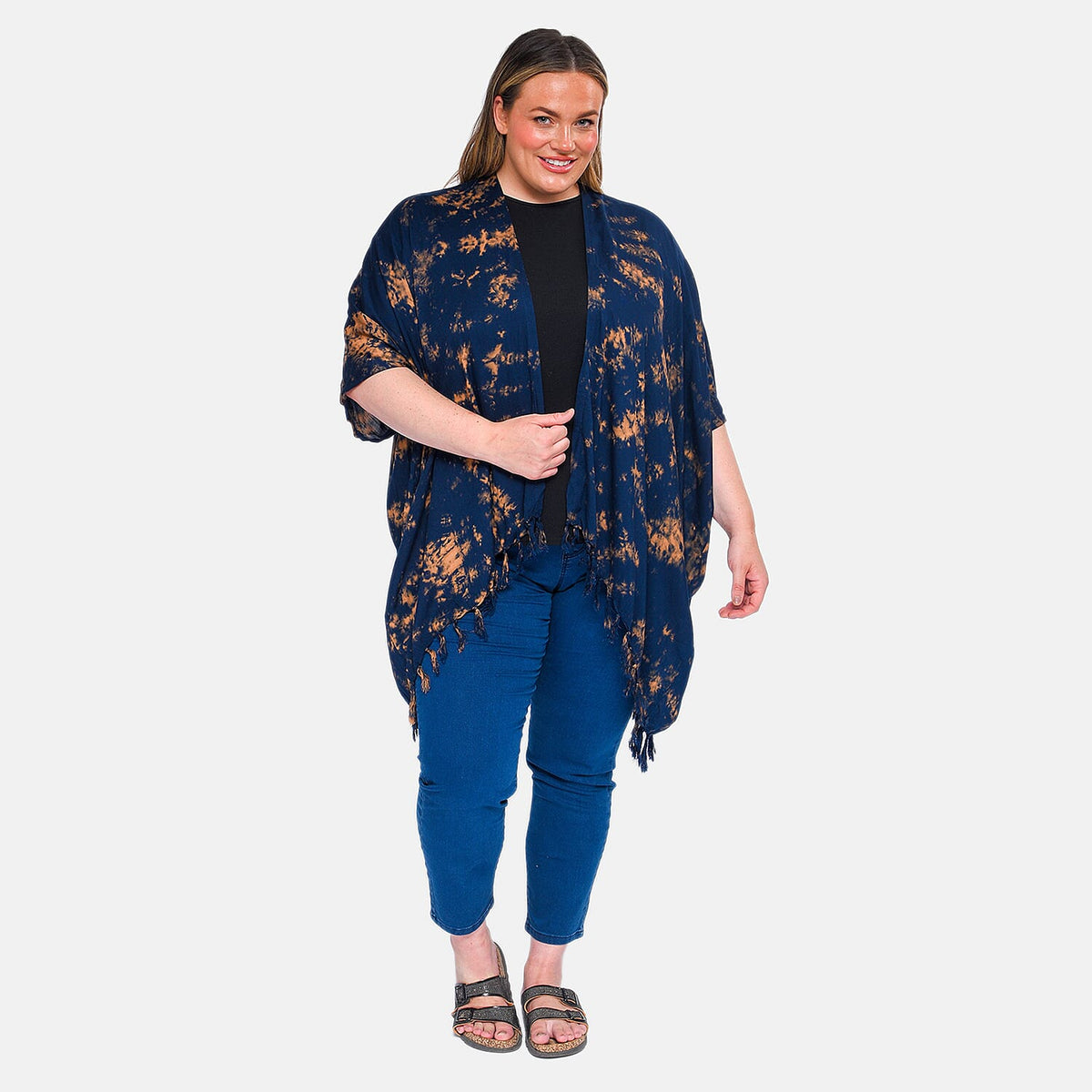 TAMSY Tie Die Printed Kimono - Blue 8892195 0