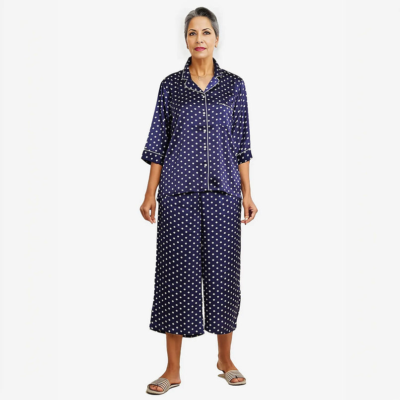 TAMSY Printed Nightwear Set (Size M) - Blue