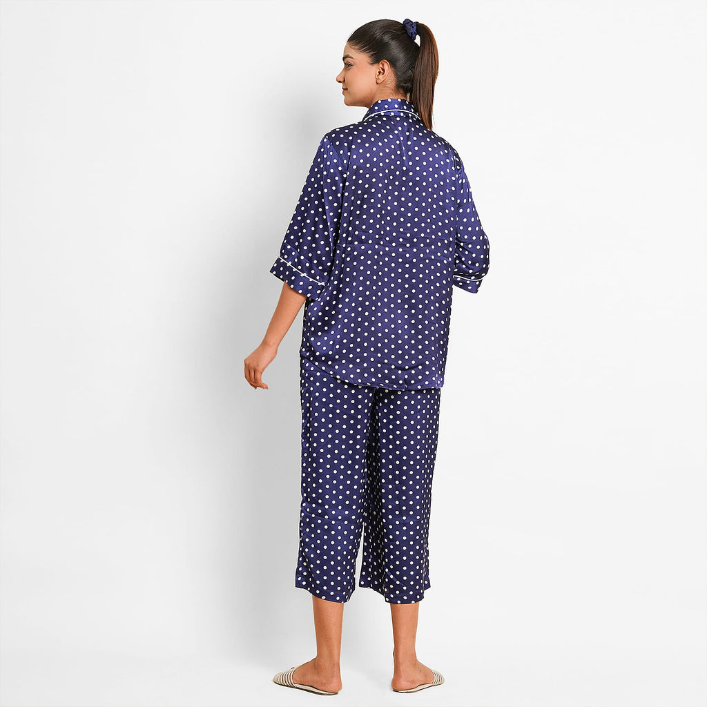 TAMSY Printed Nightwear Set (Size M) - Blue