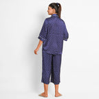 TAMSY Printed Nightwear Set (Size M) - Blue