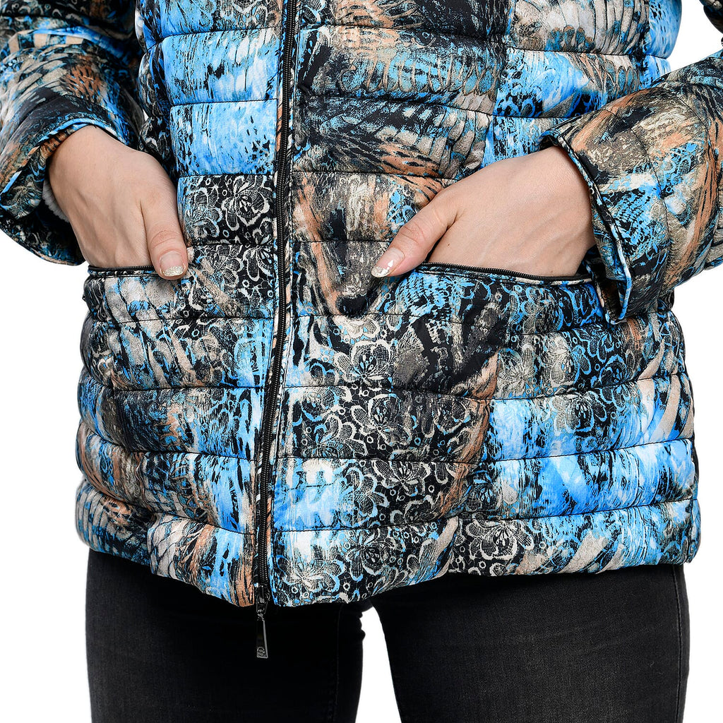 TAMSY Printed Padded Jacket - Blue