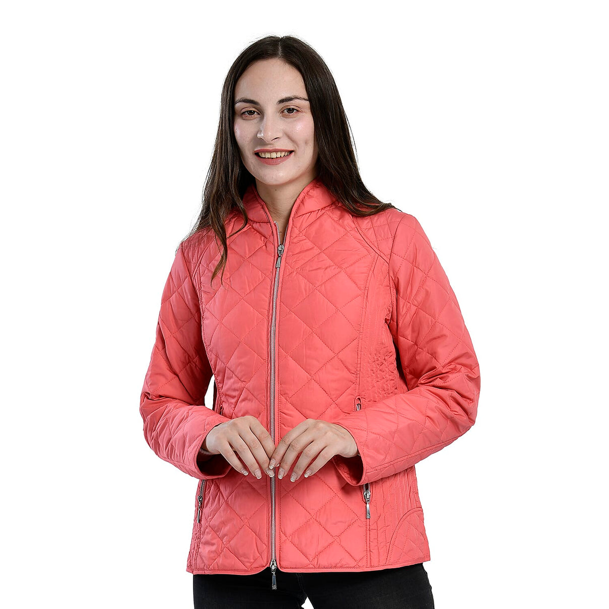 TAMSY Quilted Pattern Women's Padded Jacket - Peach 3881176 0