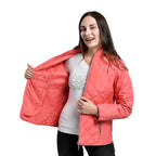 TAMSY Quilted Pattern Padded Jacket - Peach