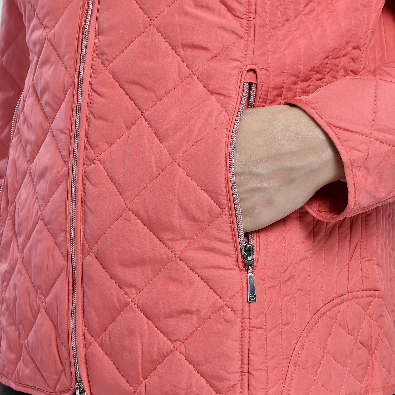 TAMSY Quilted Pattern Women's Padded Jacket - Peach V32365955 5