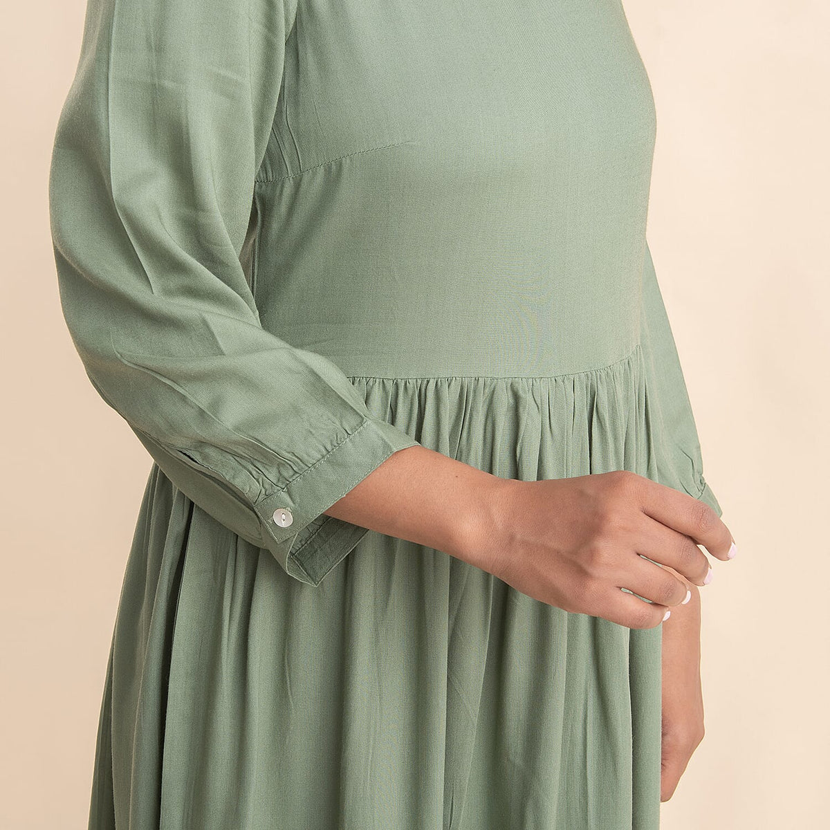 TAMSY Crew Neck Mid Dress - Green 6638962 5