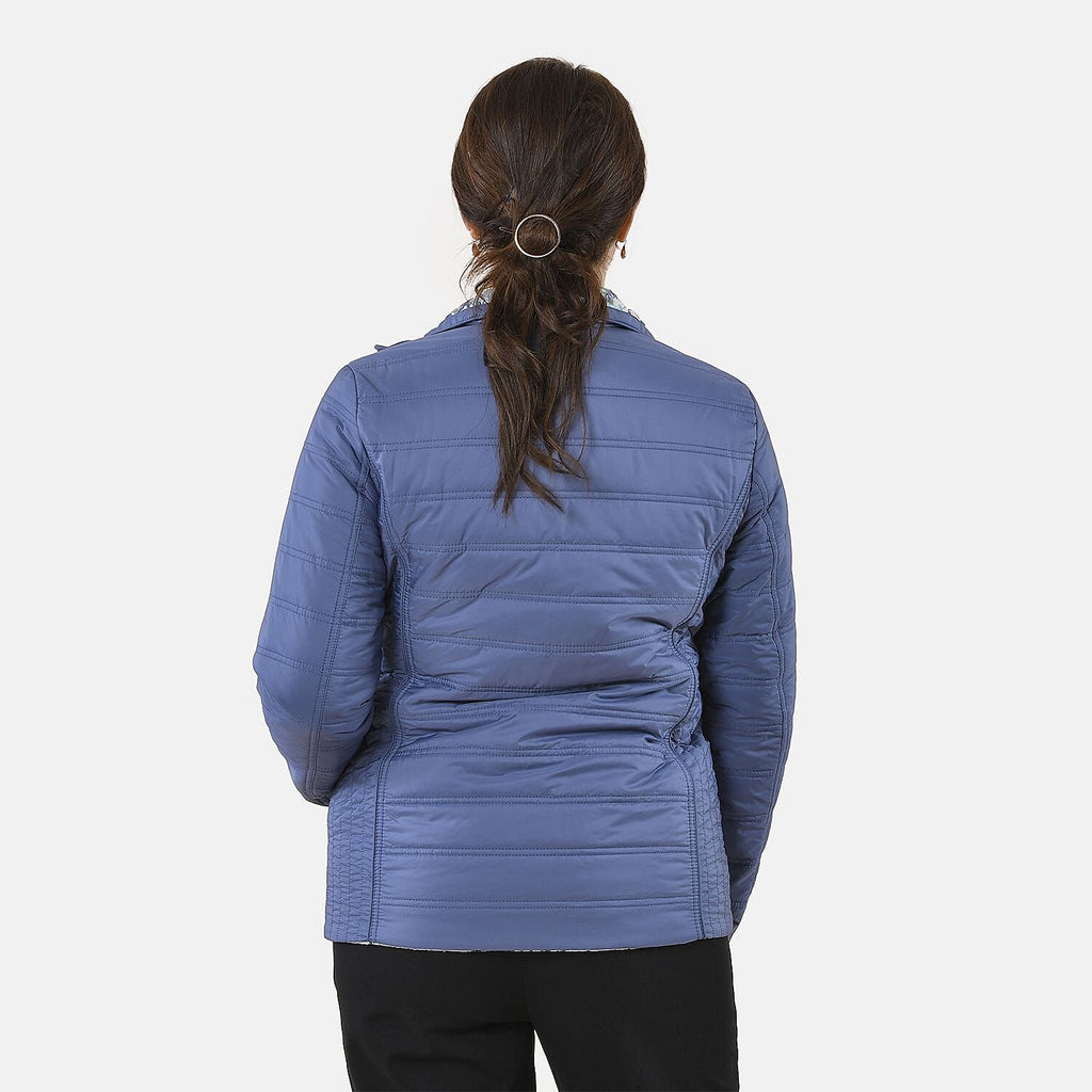 TAMSY Reversible Padded Lining Jacket with Front Zipper Closure (Size 20) - Blue
