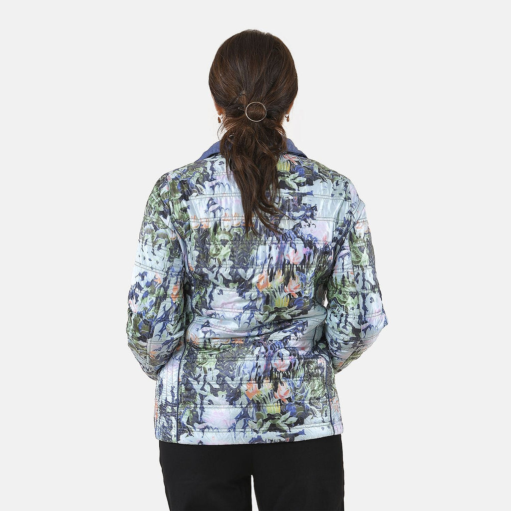 TAMSY Reversible Padded Lining Jacket with Front Zipper Closure (Size 20) - Blue