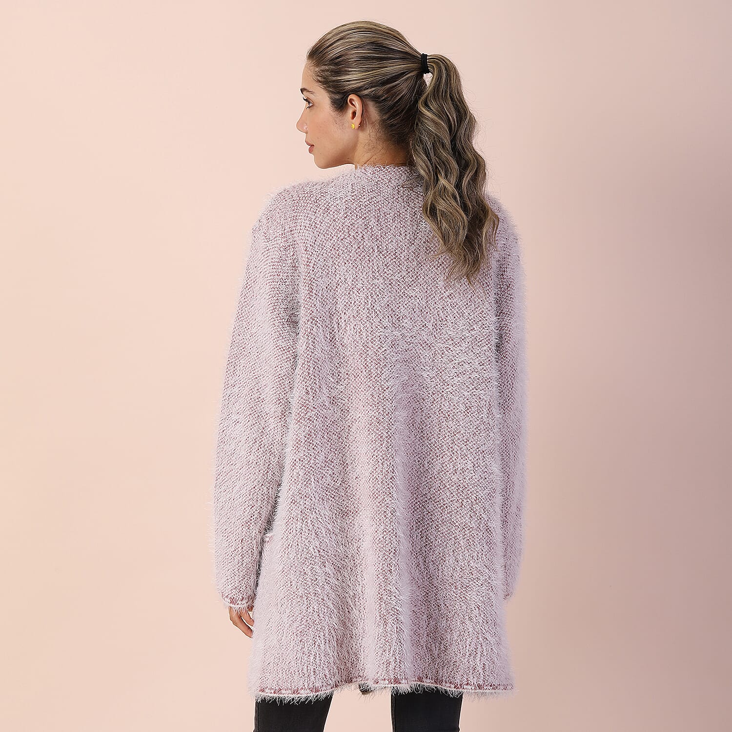 TAMSY Rhombus Pattern Coatigan - Pink 6123480 1