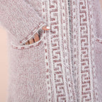Geometric Pattern Winter Coatigan with Pockets (Size 48in CB 33in - Size 8-20) - Pink
