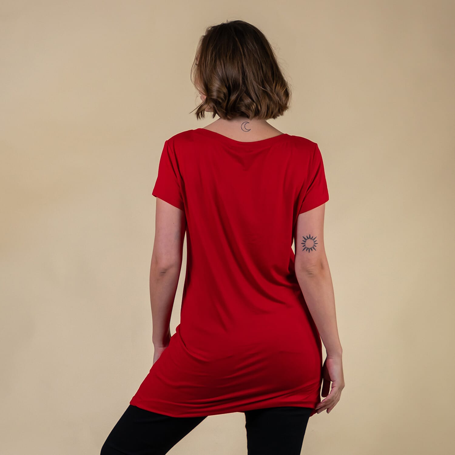 TAMSY Round Neck Sleep Shirt for Women - Red 7341093 1
