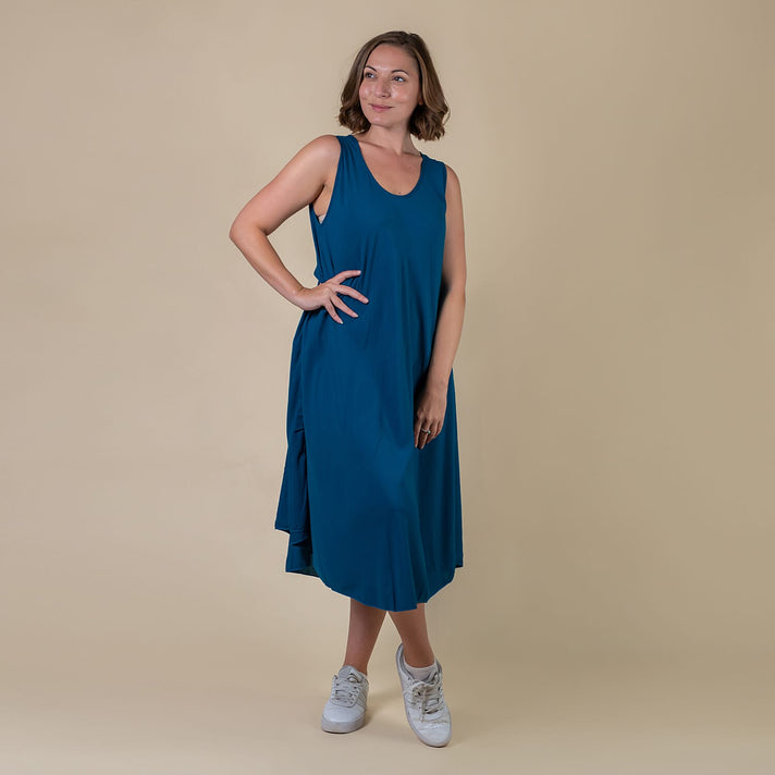TAMSY Scoop Neck Sleeveless Women's Dress - Blue 6505565 1
