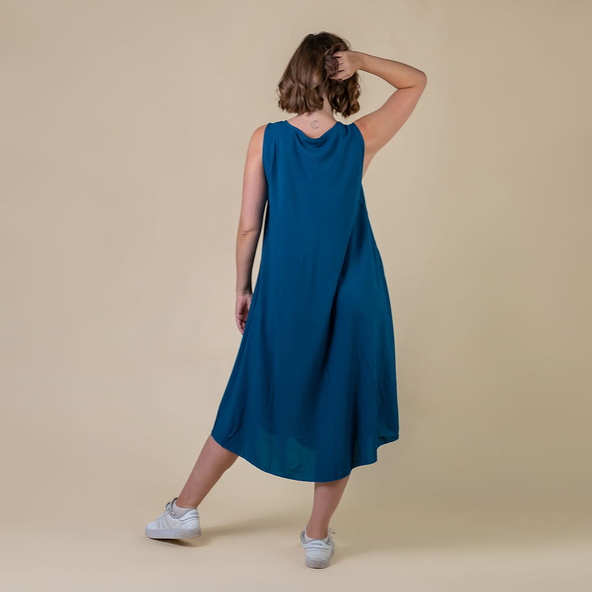 TAMSY Scoop Neck Sleeveless Women's Dress - Blue 6505565 1