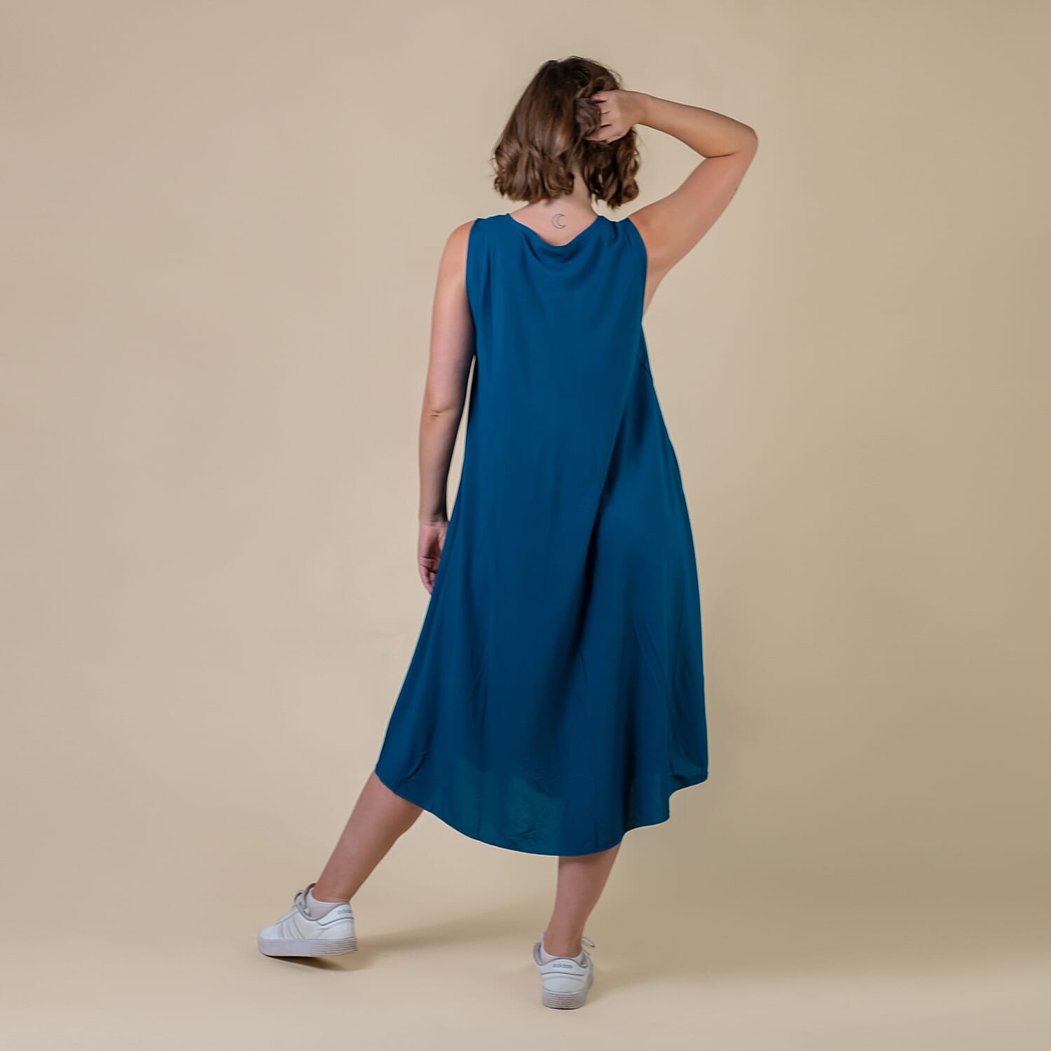 TAMSY Scoop Neck Sleeveless Women's Dress - Blue 6505565 1