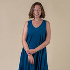 TAMSY 100% Viscose Womens Print Dress (Size-60x105Cm) - Blue - Size 10-22