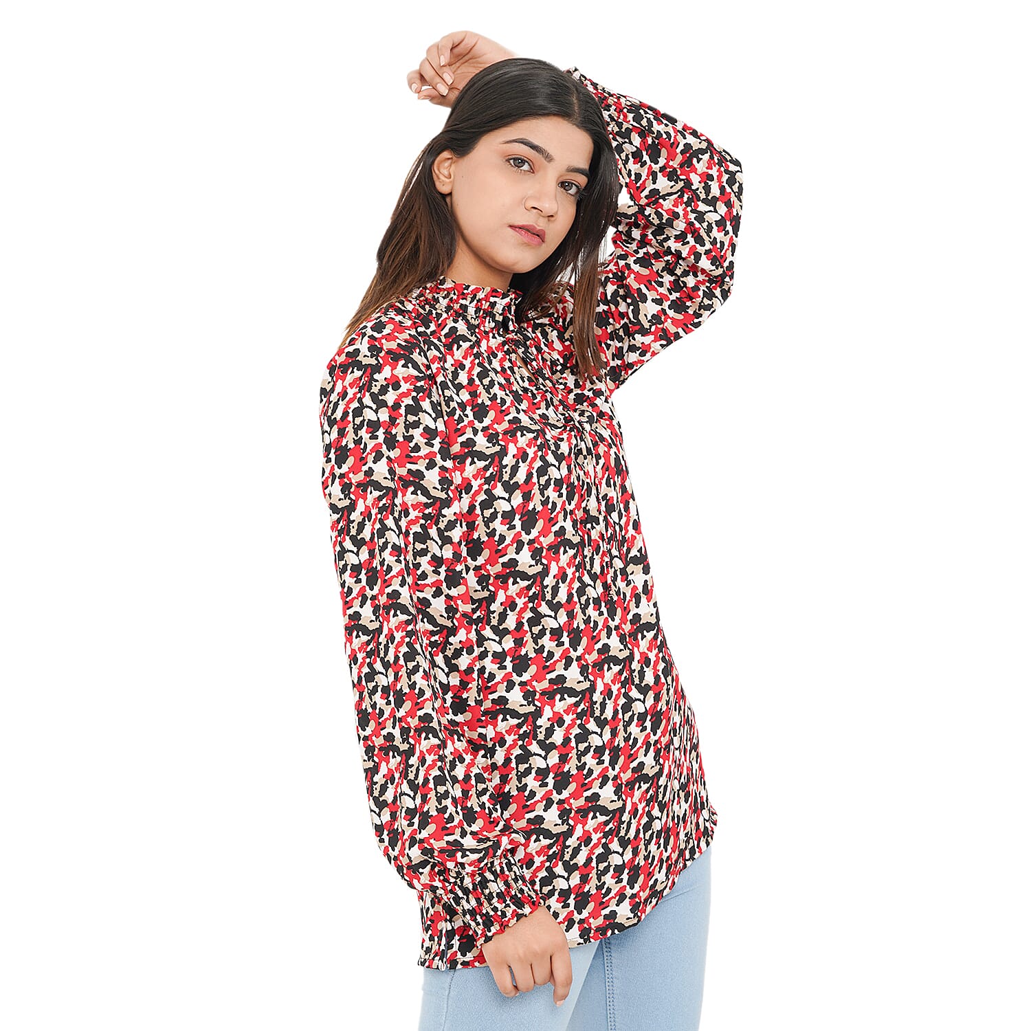 TAMSY Seamless Print Women's Top - Red and Multi 7311567 2